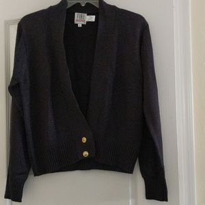 Fia Italia hand loomed black cardigan Size Small